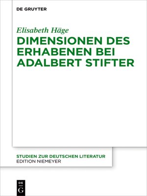 cover image of Dimensionen des Erhabenen bei Adalbert Stifter